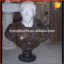 Home decorative stone white man bust hand carved colored marble sculpture
