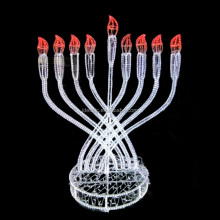 Commercial Outdoor 3D Wire Frame Chanukah Light Sculpture Menorah Displays