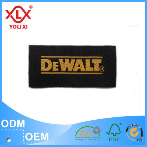 custom high brightness woven label jeans label bag label manufacturer