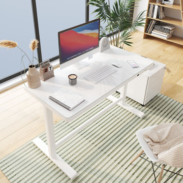 Electric Stand Up White Single Motor Standing Desk
