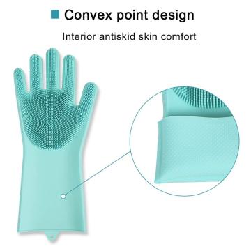 Gants en silicone avec brosse de nettoyage