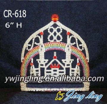 Wholesale Custom Castle Tiara Rainbow Crown
