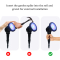 Tri-color Auto Changing Outdoor Spot Light with Spike