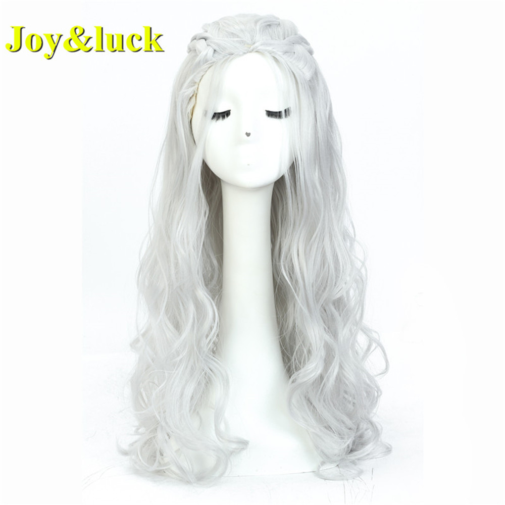 24inch Long Natural Wavy Wig Wholesale Price Blonde Gold Braided Hair Style Costume Cosplay Wig for Women Synthetic Hair Wigs
