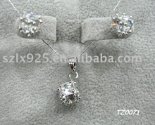 sterling silver jewelry set with CZ