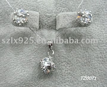 sterling silver jewelry set with CZ