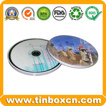 Round Metal Tin CD Case