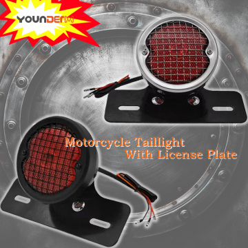 Modified Retro Vintage Motorcycle Taillight with License Plate Sportster