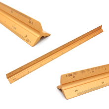 Yellow Triangular Metric Ruler 30 cm - School and Sewing Acrylic Ruler with 3 Edges