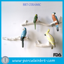 Creative ceramic parrot ornaments room decor wall art
