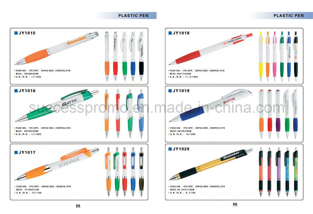 Plastic Office Stationery Pen Ball Point with Customized Logo