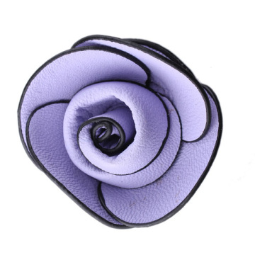 Royal Lilac Mist 2.5"  leather Flower Brooch