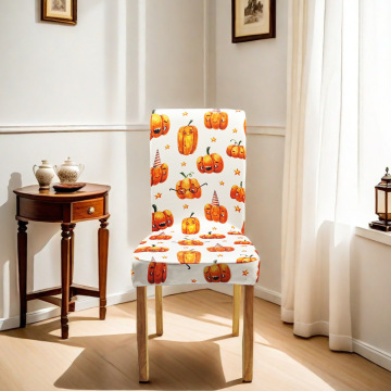 Halloween Pumpkin Pattern Dining Chair Cover - 2 Pieces