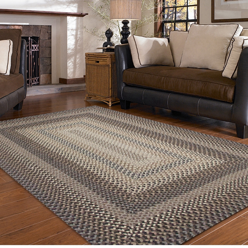 Home Living Room Bed Room Wool Braided Rug Carpet Floor Mats 146