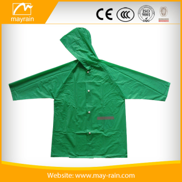 Green pvc raincoat with pocket