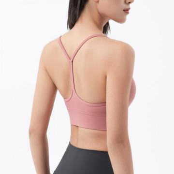 Hauts de soutien-gorge de yoga à bretelles spaghetti pour femmes