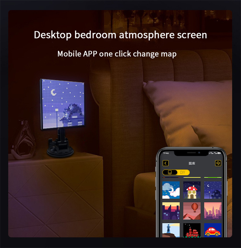 High Resolution 64x64 Pixel LED Smart screen Car Rear Window Display LED APP Programmable Car Sign LED Smart Car Screen