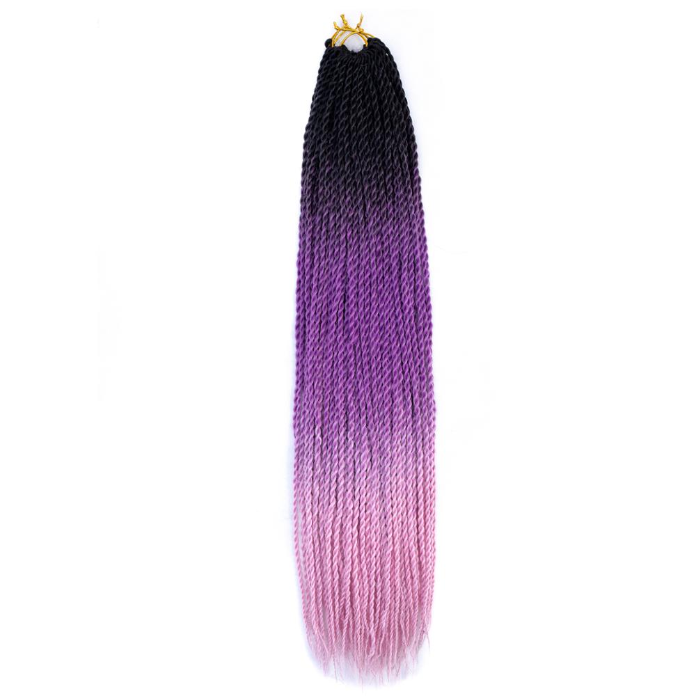 MYZYR Ombre Senegalese Twist Hair Crochet Braids 20 Inch Synthetic Braiding Hair for Women Grey,blue,pink,bro Synthetic Fibres