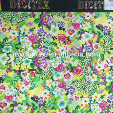 latest design floral printed watercolor digital printed dress fabric