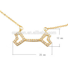 Hot Sale Jewelry Simple Gold/Silver/Rose Gold Plated Heart Bone Charm Clavicle Necklace