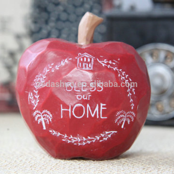 Customize 3D red apple home decor, resin apple figurine craft china supplier