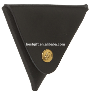 triangle coin holder, pu leather souvenir coin holder, coin purse, coin case