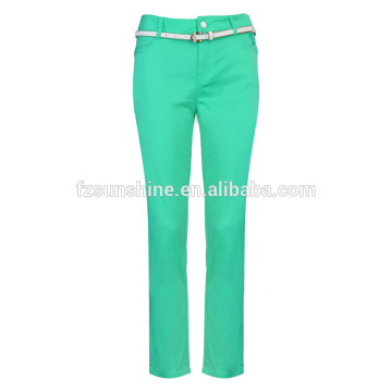 Green Cotton Women Golf Trousers