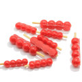 26 / 38mm Sweet Red Hawthorn String Simulation με επικάλυψη ζάχαρης Berry Statue Θήκη τηλεφώνου Hair Bow Center Κοσμήματα Διακόσμηση 100τμχ / τσάντα
