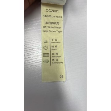 off white woven edge cotton tape