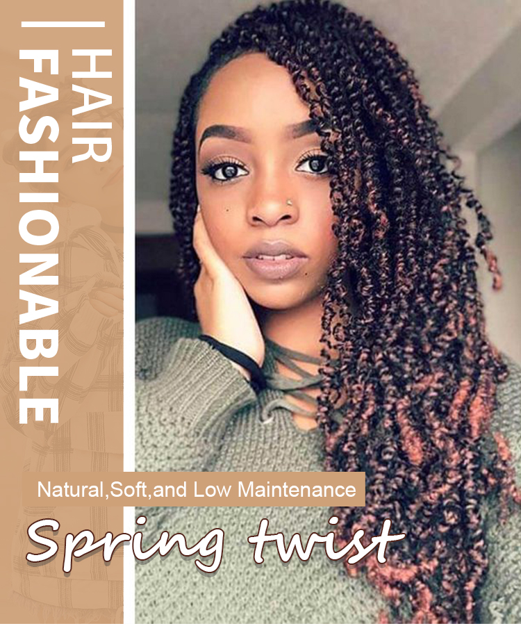 Julianna Kanekalon spring twist 8 12 inches wholesale spring braids ombre curly pre twisted colored fluffed spring twist hair