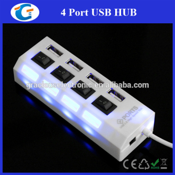 Universal usb hub 4 port usb 2.0 hub with led light display