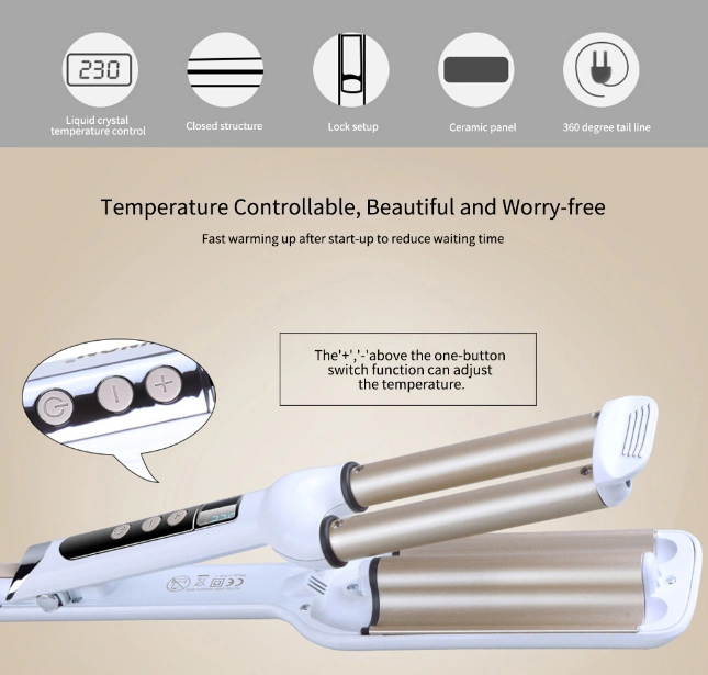 High Quality Hair Curling Iron Ceramic Triple Barrel Hair Curler