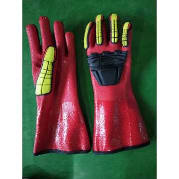 TPR en PVF largo PVC anti impacto Trabajo laboral industrial Guantes químicos industriales