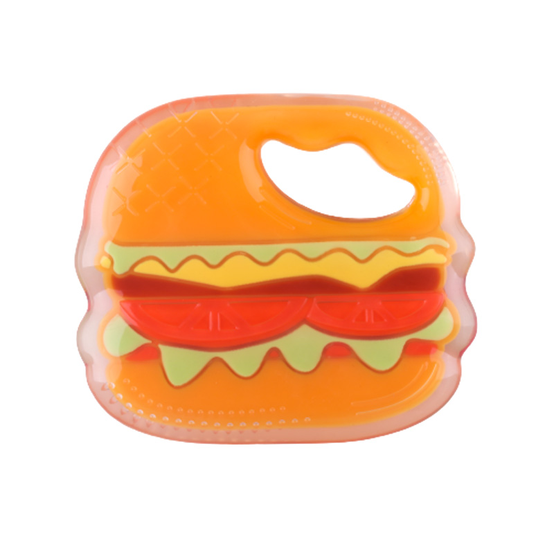 Baby products sandwich silicone teether multi-textured soft silicone teether