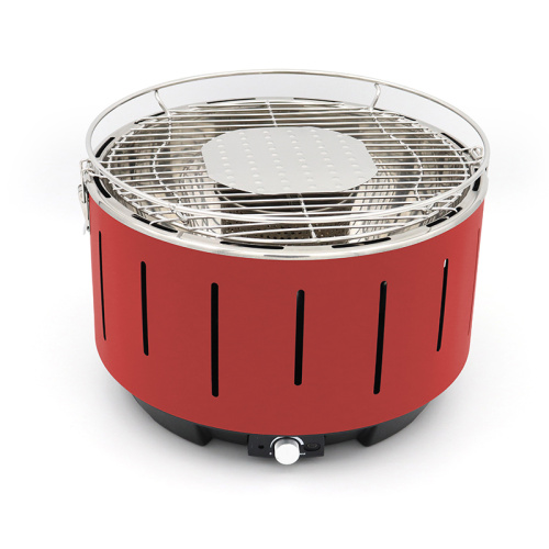 Nuevo diseño Round Tabletop Charcoal Grill con Fan Lotus Style BBQ