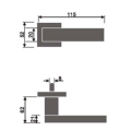 Maçanetas de porta sólidas de forma quadrada