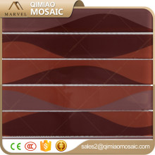 Black Wave Patten Brick White Glass Mosaic Mirror Tiles Patterns