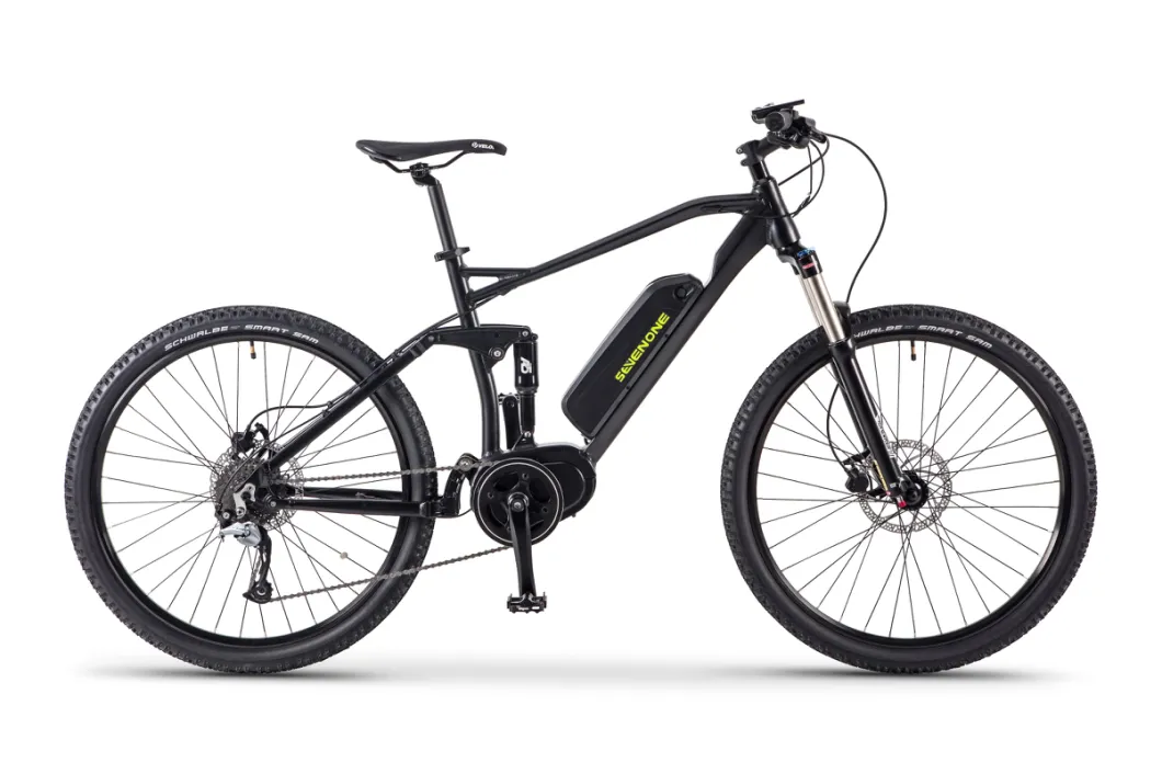 Sevenone 48V 1000W Bafang Middle Motor Mountain Electric Bicycle with Full Suspension