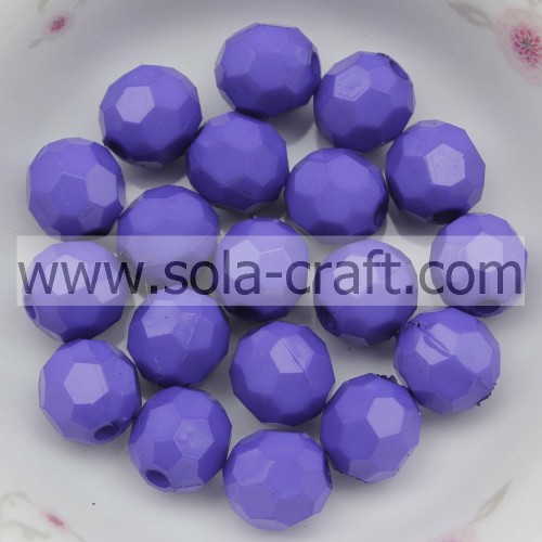 Perline di vetro Gumball opache viola 4MM sfaccettate in acrilico nuovo all&#39;ingrosso per braccialetti o collane