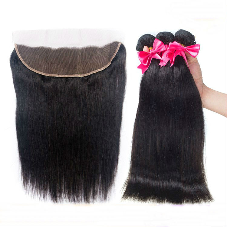 Usexy Free Sample Hair Bundles Silky Straight Human Hair Virgin Indian Hair Bundles With Lace Front Closure