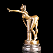 Life size naked erotic lady statue metal bronze nude woman sculpture