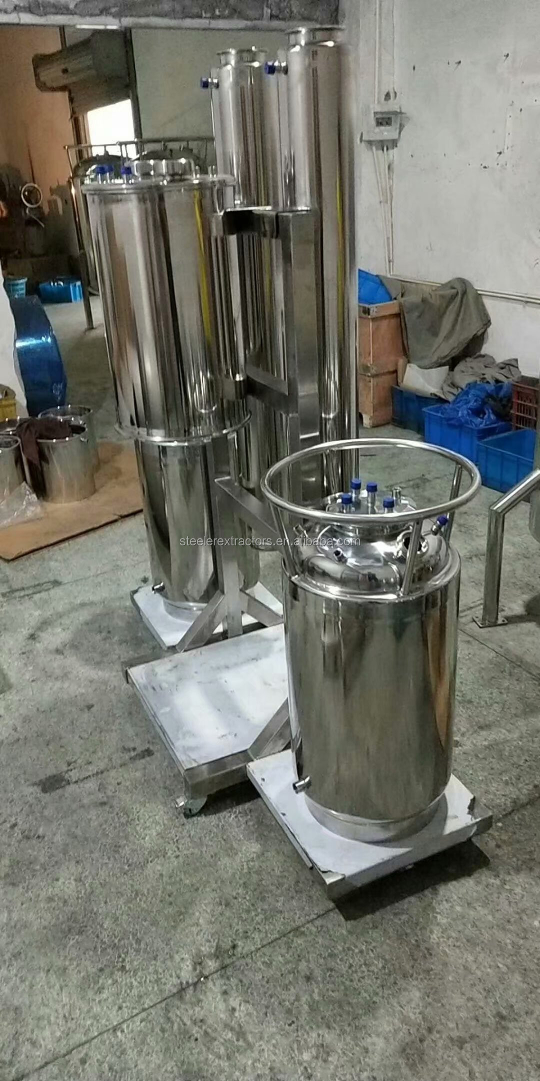 100lb Stainless Double Jacketed Solvent Tank With Cooling Coil And Dip ...