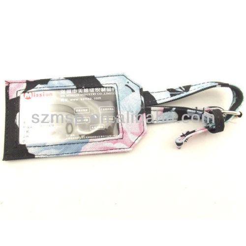 Polyester luggage name tag card holder