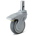 Swivel round solid plug medical Medical caster TPR