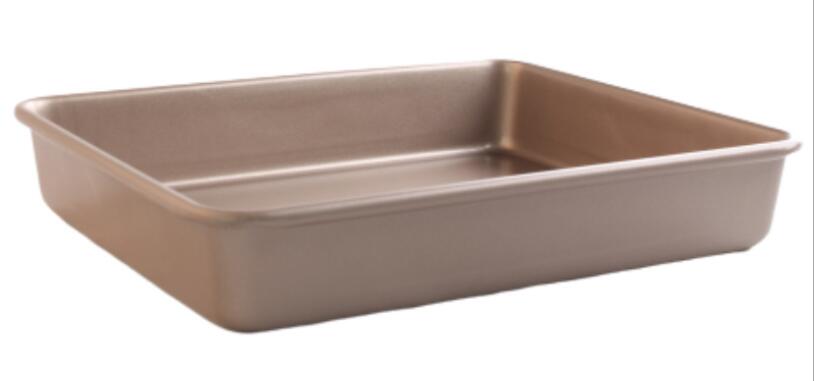 Molde para hornear pasteles rectangular antiadherente de acero al carbono dorado de 8.5'11 '(3) 8.5'11' Golden Carbon Steel Nonstick Rectangular Cake Baking Pan (3)