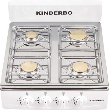 Four Brass Burner Stove Stainless Steel Gas Cooker