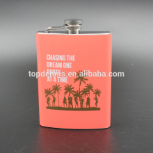 costom your logo 9oz water transfer stainless steel hip flask
