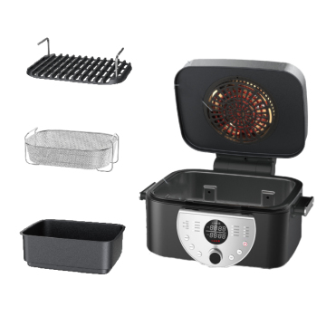 2022 Great Grill Design XL Electric Smokeless Oilless Thermo Cooker - 7Qt Griddle Combo 7-in-1 Indoor Air Grill