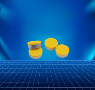 yellow aluminium and plastic cap for vial
