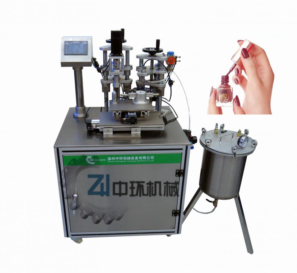 Nail polish filling and capping machine